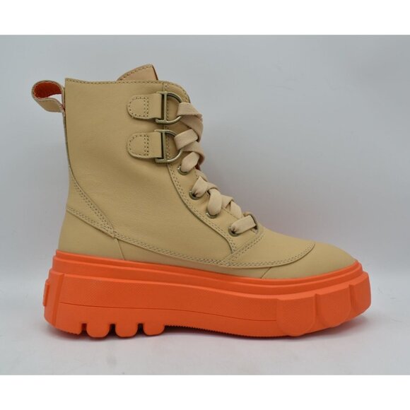 Sorel Womens Size 9 Caribou X Ceramic Orange Waterproof Leather Platform Boots - Picture 6 of 11